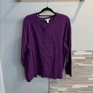 Purple Button-Down Cardigan